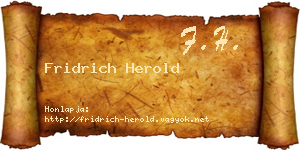 Fridrich Herold névjegykártya